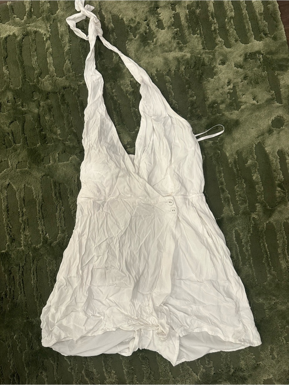 Leith White Halter Romper Jumpsuit